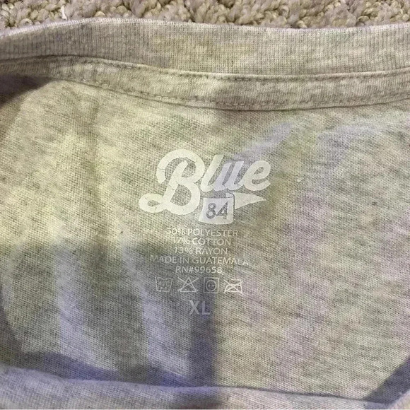 Kansas Jayhawks Blue 84 T-Shirt Adult XL Short Sleeve color Heather gray - Picture 3 of 4